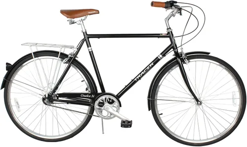 Miniatura 13 de Tracer Osaka - Bicicletas híbridas, marco de acero, Shimano Nexus Inter 3/7 velocidades, agarre marrón asiento marrón, bicicleta de carretera, Rojo