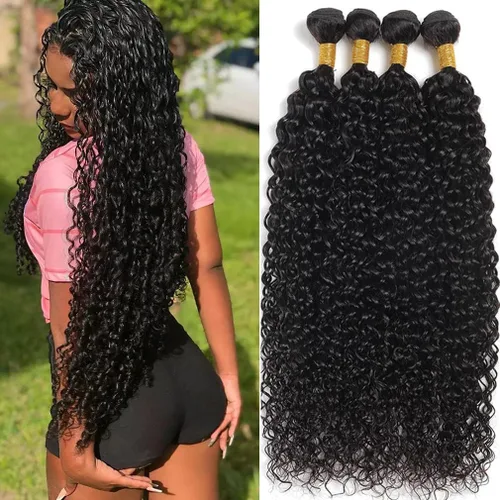 Miniatura 31 de Beautymoon Paquetes de cabello liso negro jet 4 manojos, cabello humano brasileño 14 16 18 20 pulgadas, 100% cabello virgen sin procesar liso, 4