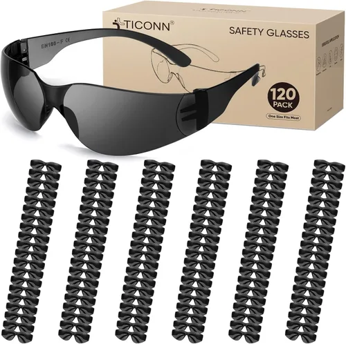 Miniatura 10 de TICONN Gafas de seguridad transparentes para hombres, gafas protectoras resistentes a los arañazos y impactos, cumplen con la norma ANSI Z87.1