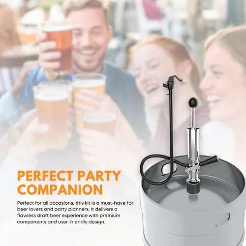 Miniatura 6 de FastRack Bomba de fiesta de 4 pulgadas, sonda de acero inoxidable, Grifo de cerveza de 4 pulgadas resistente, Acoplador de barril completo
