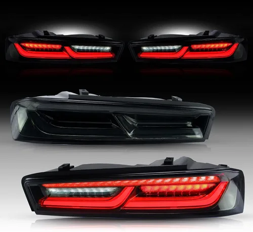 Miniatura 8 de Luces traseras LED VLAND enhumedecidas y transparentes compatibles con [Chevrolet Chevy Camaro Coupe 2016 2017 2018] con luces de señal intermitente