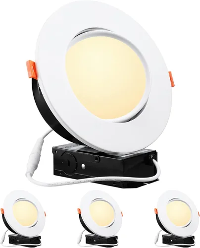 Miniatura 12 de TORCHSTAR Gimbal LED empotrable de 6 pulgadas con caja de conexiones hermética, 13.5 W 800 lm, CRI90+, luces de techo direccionales giratorias Luz