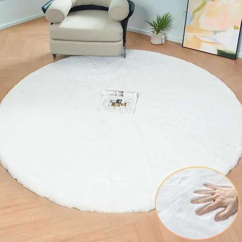 Miniatura 73 de ORINOVA Alfombra de felpa marrón claro beige de 8 x 10 pies para sala de estar, alfombra bohemia esponjosa de piel de conejo grande para dormitorio