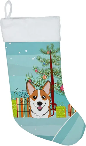 Miniatura 49 de Caroline's Treasures BB1590CS Árbol de Navidad y Alaskan Malamute Calcetines de Navidad para colgar en la chimenea, decoración de fiesta de Navidad