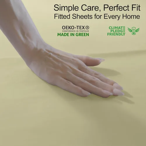 Miniatura 6 de RUVANTI Sábana bajera ajustable 100% algodón tamaño matrimonial – Sábana bajera de percal refrescante crujiente – transpirable y duradera – Bolsillo