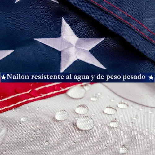Miniatura 2 de Bandera estadounidense con manga para mástil de 2.5 x 4 pies estilo Pole Sleeve - Estrellas bordadas, rayas cosidas, protección UV, banderas de 2.5