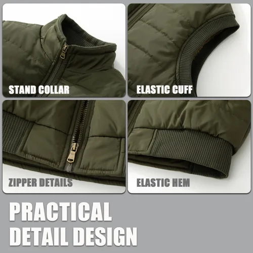 Miniatura 58 de Msmsse Chalecos de invierno para hombre, con forro polar, acolchado, casual, sin mangas