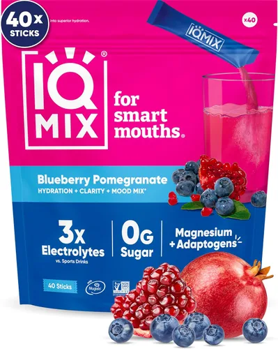 Miniatura 22 de IQMIX - Polvo de electrolito de hidratación – Fórmula 4 en 1 para hidratación, claridad mental, estado de ánimo y recuperación – Mezcla de bebida