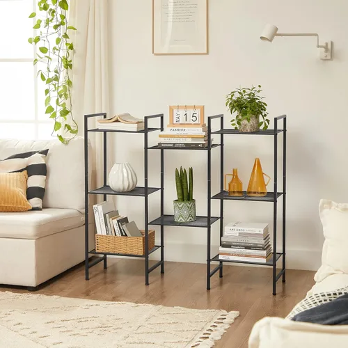Miniatura 4 de SONGMICS Estante de almacenamiento de 4 niveles, estante de baño, soporte extensible para plantas con estante ajustable, para baño, sala de estar