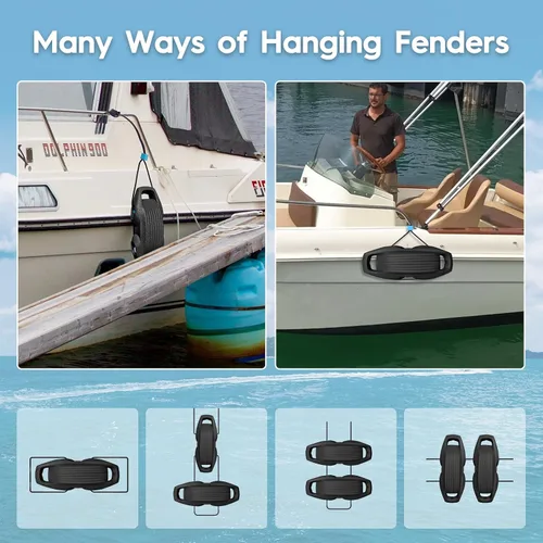 Miniatura 6 de AWEMUFA Defensas de Barco Fáciles de Instalar Parachoques para Atraque Defensa Ideal para Pontón, Lobina, Moto Acuática y Barcos de Pesca