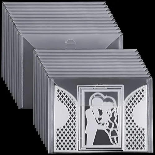 Miniatura 8 de 21 bolsas de almacenamiento transparentes para sellos y troquelados, sobres de almacenamiento para álbumes de recortes, para hacer tarjetas