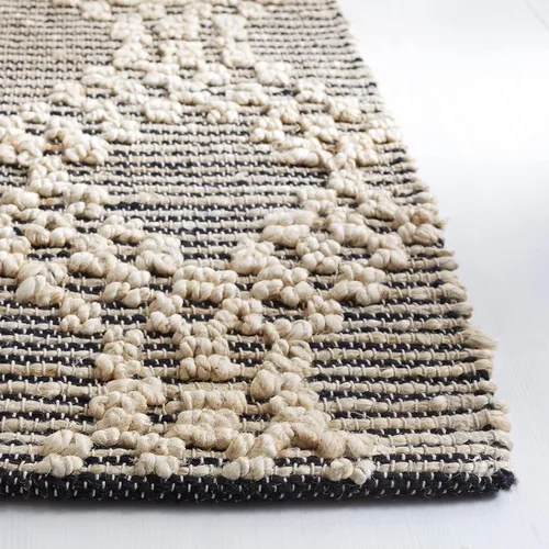 Miniatura 3 de SAFAVIEH Natural Fiber Collection NF383A - Alfombra de pasillo de 2 pies 3 pulgadas x 8 pies, color rubor y negro, tejido plano, diseño geométrico
