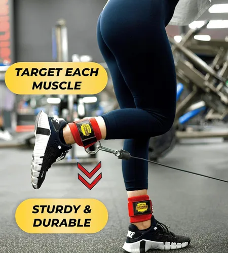 Miniatura 2 de Correas de tobillo para máquinas de cable, correas de tobillo ergonómicas para entrenar - Correa de tobillo con respaldo de glúteos, puños de Rosa