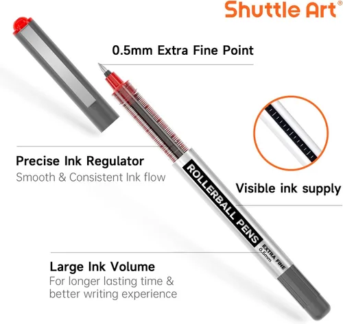 Miniatura 2 de Paquete de 10 bolígrafos Shuttle Art de punta fina, 0.02 pulgadas, con tinta líquida, para escritura diaria, tomar notas, escuela y oficina