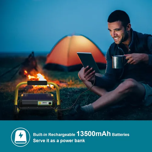 Miniatura 4 de ERAY Foco LED para Construcción, Luz de Trabajo 8000LM 13500mAh Luz de Trabajo LED 2 Métodos de Carga / 4 Modos/Banco de Energía/Control
