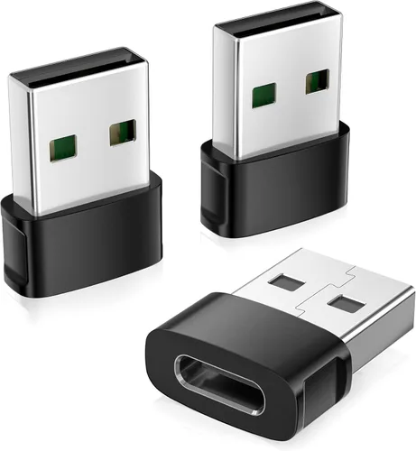 Basesailor Paquete de 3 adaptadores de coche Air para iPhone 17, convertidor de cargador USB a USB C, tipo C hembra a A macho para Apple 17e 16e 15