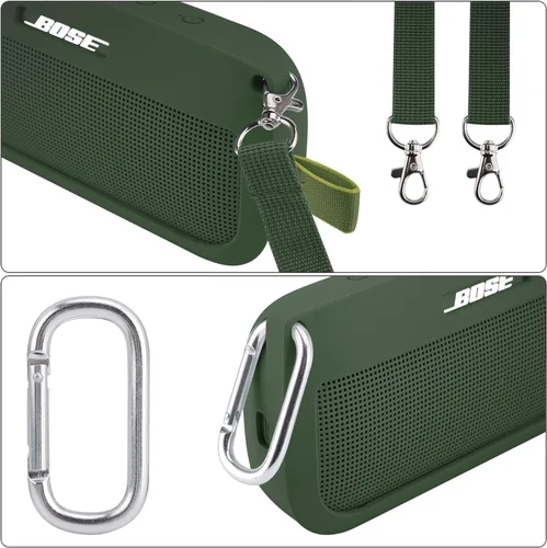 Miniatura 5 de co2CREA Funda de silicona suave de repuesto para altavoz portátil Bose SoundLink Flex Bluetooth (funda de silicona, funda verde ciprés)