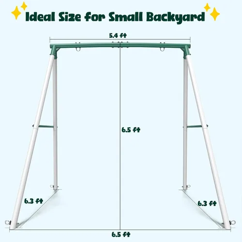Miniatura 6 de Hapfan Columpio de platillo grande de 50 pulgadas con soporte para niños al aire libre, 6.5 pies de alto 500 libras para patio trasero, juego