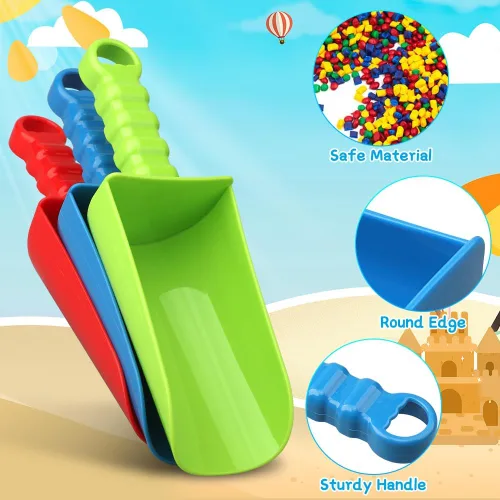 Miniatura 3 de Juego de palas de arena de playa de 9 pulgadas, mango antideslizante, herramienta de jardín para niños y adultos, kit de caja de arena de excavación