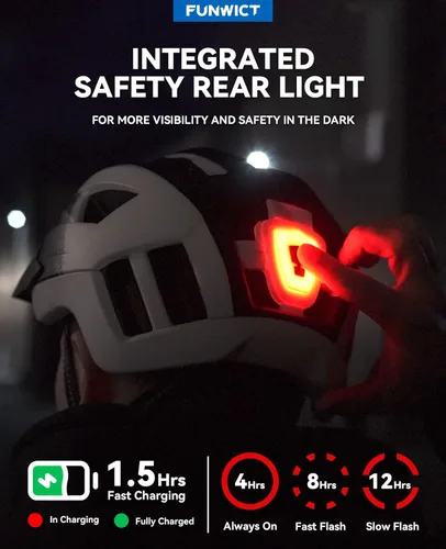Miniatura 3 de Adult Bike Helmet with Visor and Goggles for Men Women Mountain Road Bicycle Helmet Rechargeable Rear Light Cycling Helmet