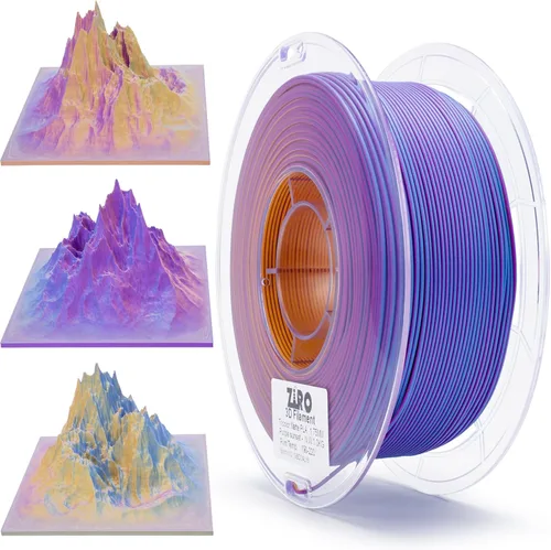 Miniatura 10 de ZIRO - Filamento PLA para impresora 3D de 0.069 pulgadas, filamento sedoso brillante multicolor para impresora 3D, cambio gradual de color PLA