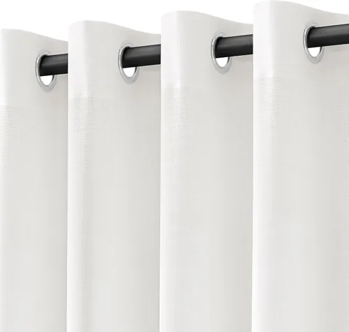 Miniatura 16 de Cortinas de lino beige de abedul de 84 pulgadas de largo para sala de estar, cortina semitransparente filtrante de luz de lujo, decoración moderna