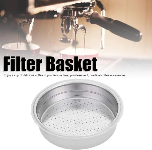 Miniatura 4 de Cesta de filtro de café ultrafina de acero inoxidable de doble capa, filtro poroso presurizado de 2.008 in, accesorios de repuesto para cafetera