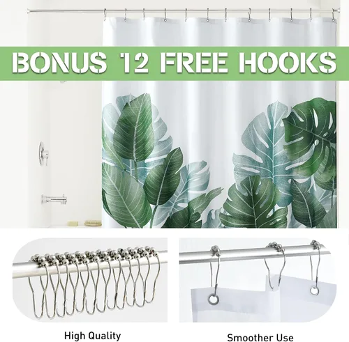 Miniatura 5 de KGORGE Cortina de ducha para baño, impermeable, con patrón de plantas, tamaño de cabina, decoración de baño para tina, inodoro, spa, 36 pulgadas