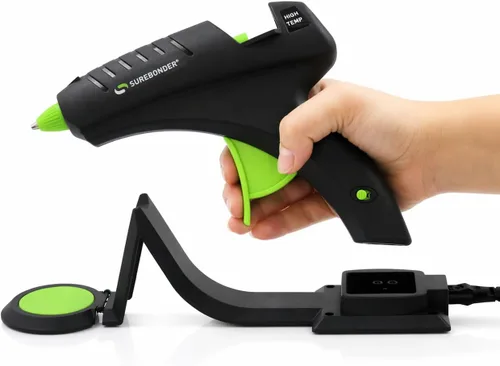 Miniatura 10 de Pistola de pegamento caliente sin cable Surebonder, alta temperatura, tamaño completo, 60W, 50% más potencia y barras de pegamento caliente Adtech