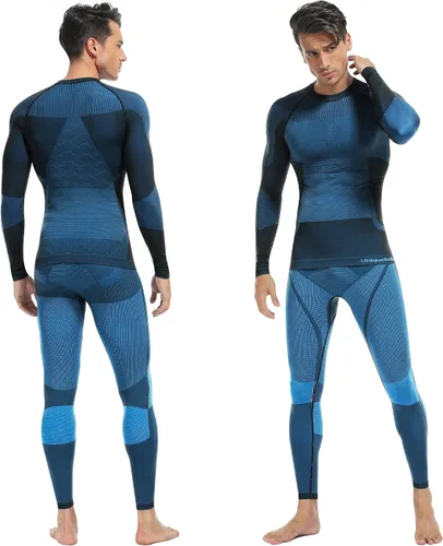 Miniatura 2 de UNIQUEBELLA - Ropa interior térmica para hombre con calzoncillos largos y forro polar de secado rápido y capa de base térmica