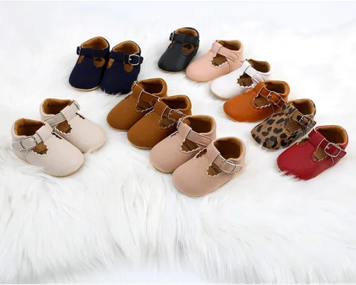 Miniatura 2 de SOFMUO Zapatos deportivos de cuero con cordones para bebés y niñas con suela de goma suave, mocasines Oxford para recién nacidos, mocasines
