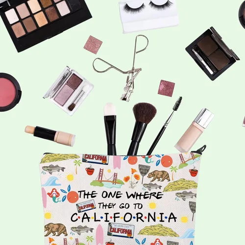 Miniatura 3 de FOTAP Bolsa de maquillaje California Trip - Bolsa de viaje de recuerdo estatal y regalo de inauguración de la casa, California, Bolsa