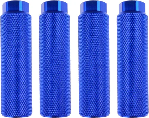 Miniatura 24 de 2 pares de reposapiés de aleación de aluminio para bicicleta de montaña, clavijas de acrobacias traseras, compatibles con ejes de 3/8 pulgadas Negro