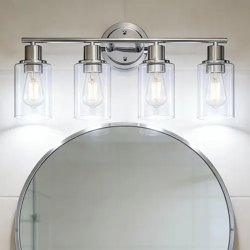 Miniatura 18 de 2 Light Bathroom Vanity Light Over Mirror - Black and Gold Farmhouse Wall Light for Bathroom Vanity Powder Room, Rustic Gooseneck Barn Style 2 Bulb