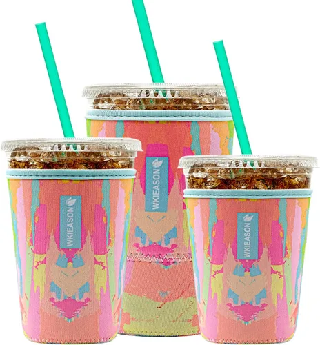 Miniatura 28 de Funda aislante de café helado reutilizable para bebidas frías y fundas de neopreno para tazas de café frío, funda más fría de 16 a 32 onzas