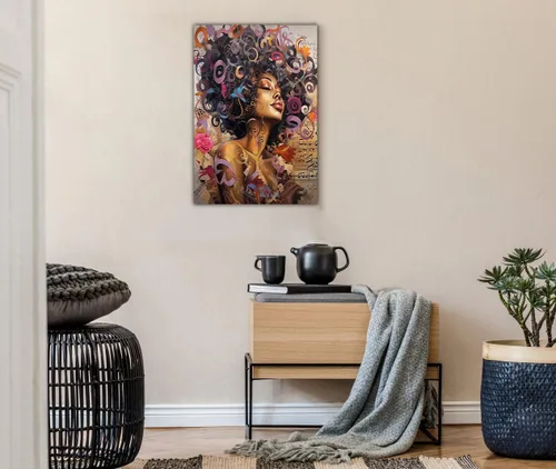 Miniatura 7 de Arte de pared afroamericano, decoración de rey y reina bailarín negro para sala de estar, arte de pareja de amor negro para dormitorio, lienzo