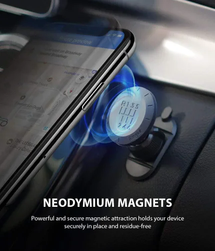 Miniatura 4 de Ringke Soporte magnético para teléfono con patrón de fibra de carbono, cerradura giratoria, imán de neodimio potente universal con rotación de 360°