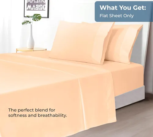 Miniatura 14 de Royale Linens Sábana encimera de tamaño individual XL 100% Algodón Orgánico – Super suave – Sábanas superiores de percal – Sábana encimera