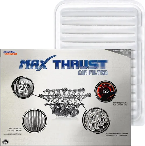 Miniatura 47 de Filtro de aire de motor Spearhead MPG Defense Max Thrust para vehículos de todo kilometraje, se adapta como el OEM, restaura MPG y aceleración