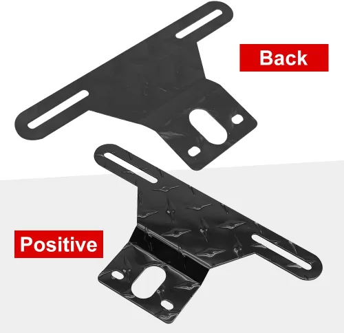 Miniatura 7 de Hoypeyfiy Soporte de luz para matrícula de remolque para camión, caravana, todoterreno, soporte de aluminio para matrícula (color negro, 1 unidad)