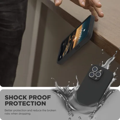 Miniatura 7 de SURPHY Funda diseñada para iPhone 14 Pro Max con protector de pantalla, (con protección de cámara y forro de microfibra suave), funda de silicona