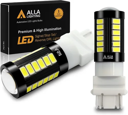 Alla Lighting Bombillas LED T25 3156 3157 de 2800lm, Blanco Reversa/Señal/Freno/Cola Luces DRL 4114 3056 4057 4157 3457K 3057 6000K Xenon Xtreme