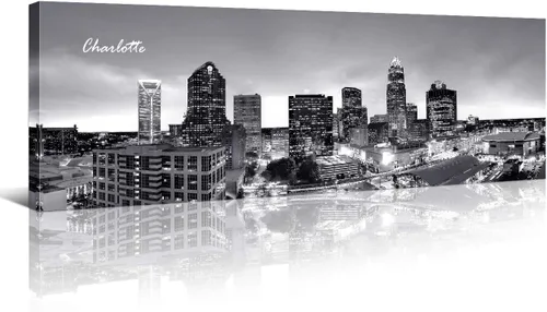 Miniatura 48 de Atlanta Skyline - Arte de pared para sala de estar, lienzo de paisaje urbano, decoración moderna para el hogar, imágenes panorámicas, edificio