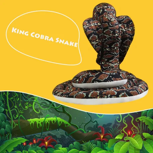 Miniatura 2 de ELAINREN Almohada Rellena de Cobra Marrón Ultra-Suave Gran Serpiente Realista Juguete de Peluche Cuddle Muñeca de Peluche de Pitón Realista