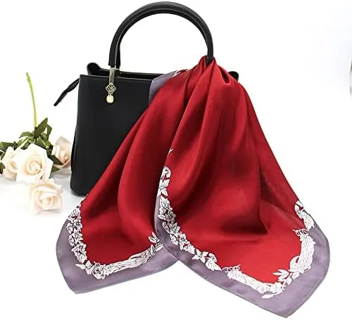 Miniatura 2 de Bufanda de seda de morera 100% real, 21 x 21 pulgadas, pañuelo ligero, para mujeres y hombres, pañuelo pequeño cuadrado con impresión digital