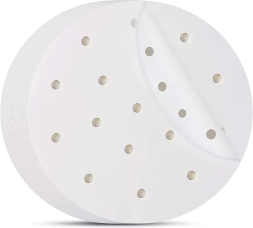 Miniatura 10 de Beasea Papel pergamino para freidora de aire de 11 pulgadas, 200 piezas de papel pergamino perforado blanco desechable para freidora de aire y cesta