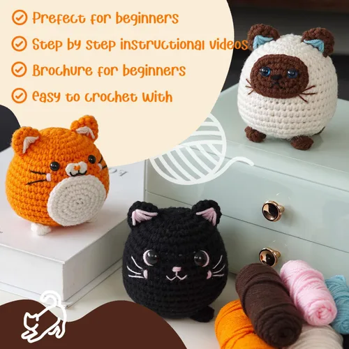 Miniatura 2 de TAKADODO Kit de ganchillo para principiantes - Kits de aprendizaje de ganchillo para adultos principiantes con tutoriales en video paso a paso