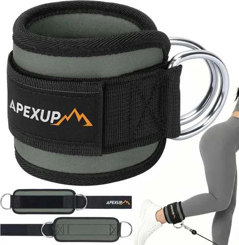 Miniatura 19 de APEXUP Correa de tobillo para máquina de cable, bandas de resistencia de tobillo, correas de tobillo de patada hacia atrás con cable para gimnasio