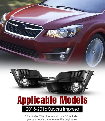 Miniatura 2 de Luces antiniebla para Subaru Impreza 2015-2016, 2 piezas de repuesto OEM faros antiniebla (interruptor y kit de cableado incluido)