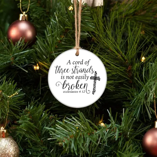 Miniatura 3 de ArogGeld Un cordón de tres hebras no se rompe fácilmente, adorno de Navidad personalizado para colgar en el árbol, decoración, recuerdo de Navidad